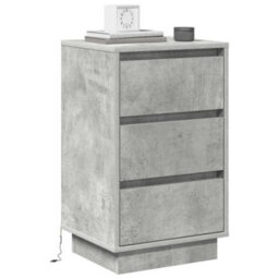Berkfield Bedside Cabinet With Led Concrete Grey 39X34.5X65 Cm Engineered Wood - thumbnail 3