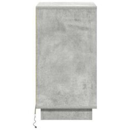 Berkfield Bedside Cabinet With Led Concrete Grey 39X34.5X65 Cm Engineered Wood - thumbnail 7