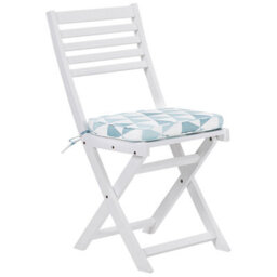 Beliani Bistro Set With Cushions Folding Fiji Acacia Wood Blue - thumbnail 4
