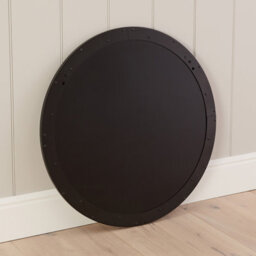 The Furniture Market Industrial Medium Round Black Framed Metal Window Wall Mirror 80Cm Diameter - thumbnail 7