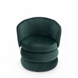 Accent Swivel Chair In Bottle Green Velvet Fabric - thumbnail 3