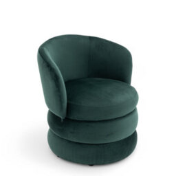 Accent Swivel Chair In Bottle Green Velvet Fabric - thumbnail 5