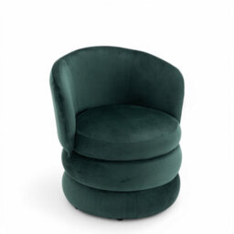Accent Swivel Chair In Bottle Green Velvet Fabric - thumbnail 4