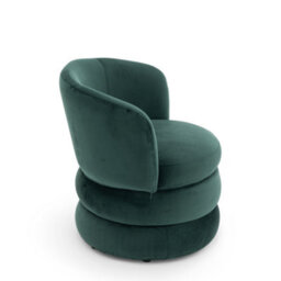 Accent Swivel Chair In Bottle Green Velvet Fabric - thumbnail 6