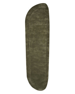 Beliani Dark Green Hand-Tufted Viscose Wool Long Oval Rug 80 X 250 Cm - image 1