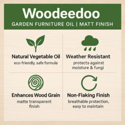 Woodeedoo Garden Furniture Oil Matt Finish 5L Large Outdoor Wood Protection Eco Friendly Weather Resistant Treatment - thumbnail 2