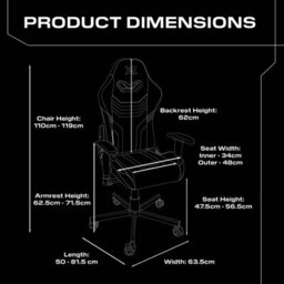 X Rocker Agility Compact Ergonomic Pc Gaming Chair For Kids - Carbon Black - thumbnail 7