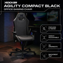 X Rocker Agility Compact Ergonomic Pc Gaming Chair For Kids - Carbon Black - thumbnail 2