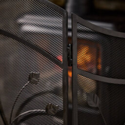 Dibor Vintage Style Leaf Vine Black Three Fold Fireplace Guard Fire Screen Guard H60Cm X W100Cm - thumbnail 6