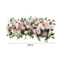 Living And Home Pink White Rose Hydrangea Artificial Flower Swag Green Leaves Wedding Arch Backdrop Hanging Decor - thumbnail 6