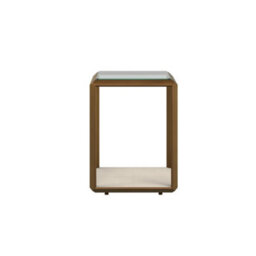 Wyld Haus Harlow Brass And Cream Shagreen Glass Top Side Table - thumbnail 2