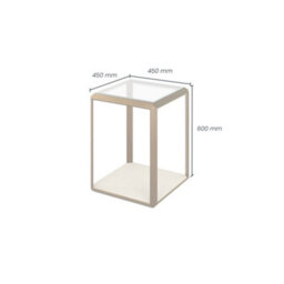 Wyld Haus Harlow Brass And Cream Shagreen Glass Top Side Table - thumbnail 5