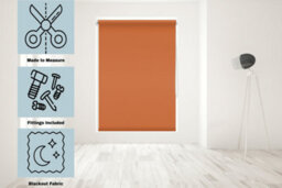 Caecus Blinds Made To Measure Blackout Roller Blind Burnt Orange 120Cm - thumbnail 2