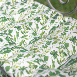 Dibor Vintage Green Leaf Print Cotton Outdoor Garden Furniture Bench Cushion (L)112Cm X (W)44Cm - thumbnail 5
