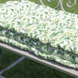 Dibor Vintage Green Leaf Print Cotton Outdoor Garden Furniture Bench Cushion (L)112Cm X (W)44Cm - thumbnail 4