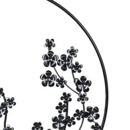 Wyld And Coco 70 Cm Black Metal Leaf Circular Wall Decor - Industrial-Chic Floral Frame For Living Room, Hallway, Bedroom - thumbnail 5
