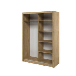 Arte Elegant Oak Shetland Lux 18 Sliding Door Wardrobe H2150mm W1500mm D600mm With Mirrored Panels - thumbnail 3