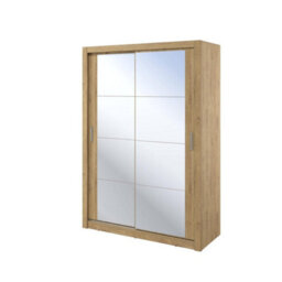 Arte Elegant Oak Shetland Lux 18 Sliding Door Wardrobe H2150mm W1500mm D600mm With Mirrored Panels - thumbnail 2