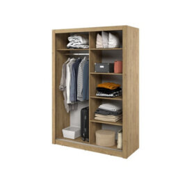 Arte Elegant Oak Shetland Lux 18 Sliding Door Wardrobe H2150mm W1500mm D600mm With Mirrored Panels - thumbnail 4