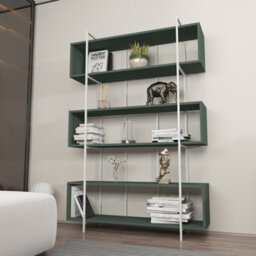 Decorotika Bruti 5-Tier Bookcase Shelving Unit Green White - thumbnail 1