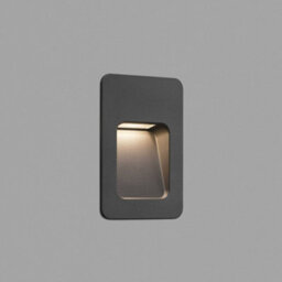 Luminosa Lighting Luminosa Nase Led Outdoor Recessed Wall Light Dark Grey Ip44
