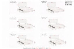 "Comfort Florida Slate Naples Divan Bed Base 2 Drawers Left Side - 26"" Strutted  & 12"" Footboard 6' Super King" - thumbnail 3