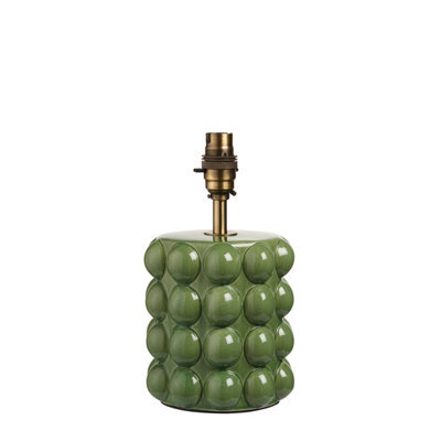 Loops Elegant Olive Green Ceramic Table Lamp Base With Brass Accents For Stylish Interiors - image 1