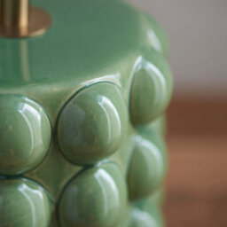 Loops Elegant Olive Green Ceramic Table Lamp Base With Brass Accents For Stylish Interiors - thumbnail 5