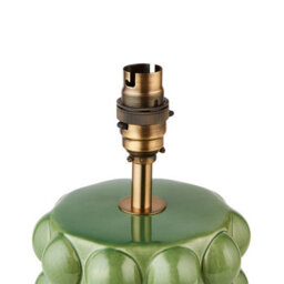 Loops Elegant Olive Green Ceramic Table Lamp Base With Brass Accents For Stylish Interiors - thumbnail 6