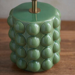 Loops Elegant Olive Green Ceramic Table Lamp Base With Brass Accents For Stylish Interiors - thumbnail 3