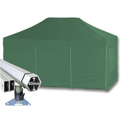 Crocodile Trading 3M X 4.5M Extreme 40 Commercial Instant Shelter Pop Up Gazebos Frame, Canopy & Sides - Green - image 1