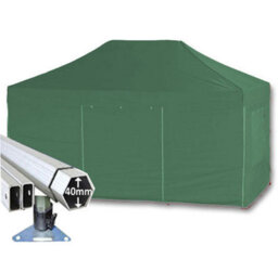 Crocodile Trading 3M X 4.5M Extreme 40 Commercial Instant Shelter Pop Up Gazebos Frame, Canopy & Sides - Green - thumbnail 1
