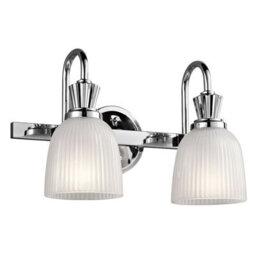 Luminosa Lighting Elstead Cora 2 Light Bathroom Wall Light Polished Chrome Ip44, G9
