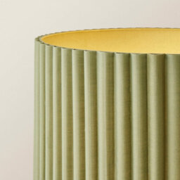 Valuelights Lenny Moss Green Drum Lamp Shade Colour Drench Ribbed Fabric Midi Floor Lamp - thumbnail 4