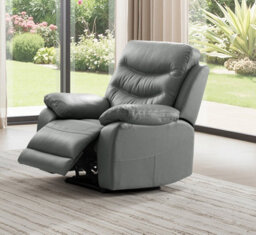 SC FURNITURE LIMITED Dark Grey Genuine Leather Reclining 3 Seater + 2 Reclining Armchairs - Fusion - thumbnail 3