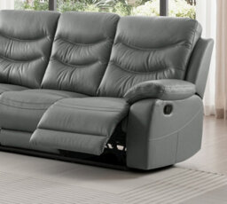 SC FURNITURE LIMITED Dark Grey Genuine Leather Reclining 3 Seater + 2 Reclining Armchairs - Fusion - thumbnail 4