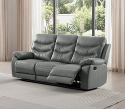 SC FURNITURE LIMITED Dark Grey Genuine Leather Reclining 3 Seater + 2 Reclining Armchairs - Fusion - thumbnail 2