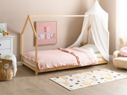Beliani Kids Bed House Pine Wood Appy 90 X 200 Cm (Eu Single) Light Brown - thumbnail 2