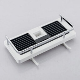 Bathroom Shelf Shower Pole Caddy Rack Storage Organiser Tray Holder Shelf  Black&white - Square Hole - thumbnail 1
