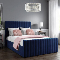 Stratus Interiors Roma Panel Lined Upholstered Bed Frame With Tubular Headboard & Matching Footboard No Storage Type - Small Double - thumbnail 1