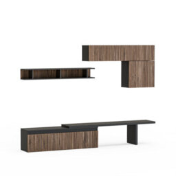 Decorotika Faro Moduler Modern Tv Unit Wall Mount Customizable Layout Black Alina - thumbnail 4