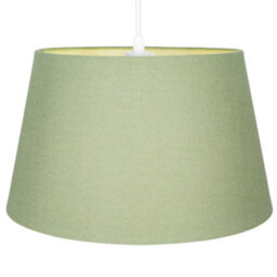 Happy Homewares Traditional 14 Inch Olive Green Linen Drum Table/pendant Lampshade 60W Maximum - thumbnail 2