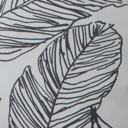 Fusion Matteo Black Hand Drawn Leaf Print 100% Cotton Filled Cushion - thumbnail 3