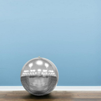 Christmas Tree World 60Cm Metallic Silver Inflatable Mirror Ball - image 1