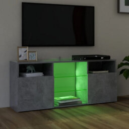 Berkfield Tv Cabinet With Led Lights Concrete Grey 120X30X50 Cm - thumbnail 4