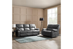 Home Detail Enoch 3 Seater Recliner Sofa, Dark Grey Faux Leather - thumbnail 3