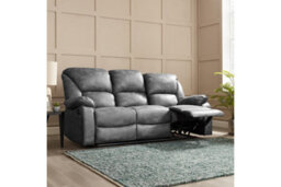 Home Detail Enoch 3 Seater Recliner Sofa, Dark Grey Faux Leather - thumbnail 2