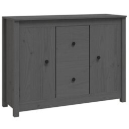 Berkfield Rustic Sideboard Grey 100X35X74 Cm Solid Wood Pine - thumbnail 1