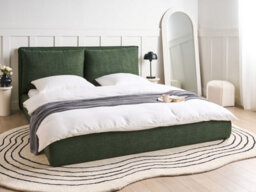 Beliani Bed Fabric Bajonna 180 X 200 Cm (Eu Super King) Dark Green - thumbnail 2