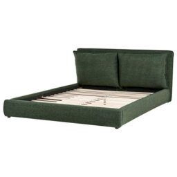 Beliani Bed Fabric Bajonna 180 X 200 Cm (Eu Super King) Dark Green - thumbnail 4